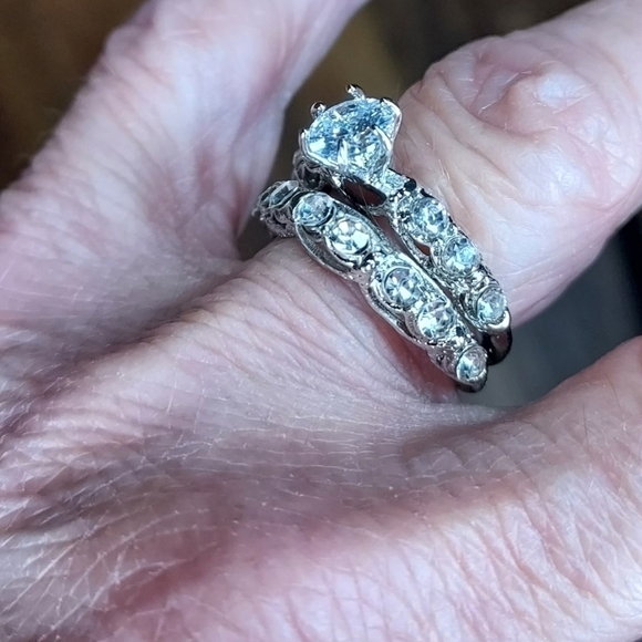 Women's engagement set size 6  new cubic zirconia silver tone co… - Picture 11 of 12